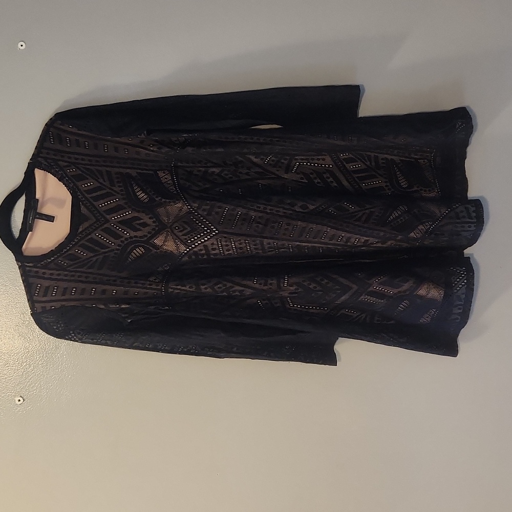 BCBGMAXAZRIA Black Long Sleeve Lace Dress, XS